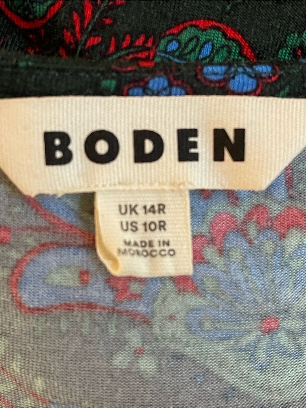 Boden Floral Midi Dress US 10 Green Paisley Long Sleeve - Picture 7 of 8
